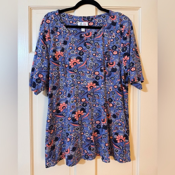 Women’s Denim & Co Floral Top L - Picture 1 of 4